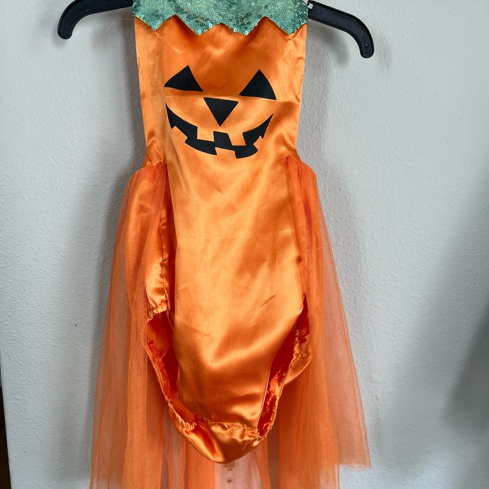 Orange Pumpkin Kids Halter Romper